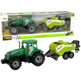 Green Agricultural Tractor, Seeder, Friction Drive