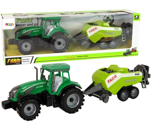 Green Agricultural Tractor, Seeder, Friction Drive