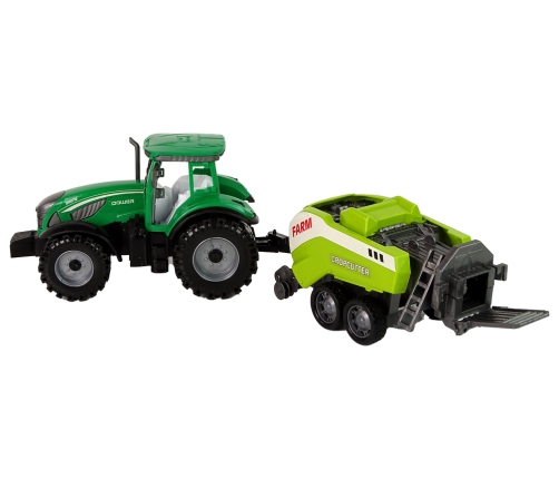 Green Agricultural Tractor, Seeder, Friction Drive