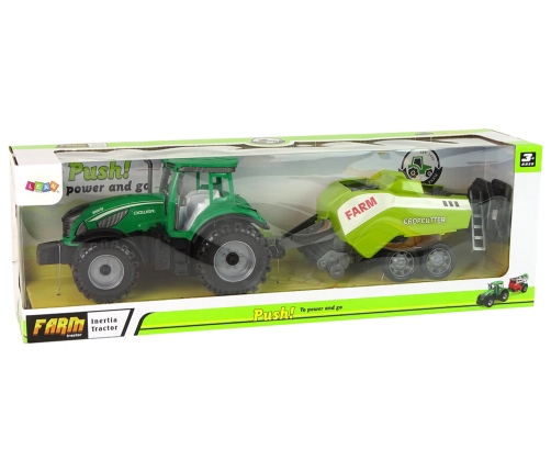 Green Agricultural Tractor, Seeder, Friction Drive