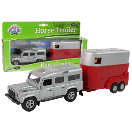 Car Land Rover with Transporter Two Horses Metal 521712