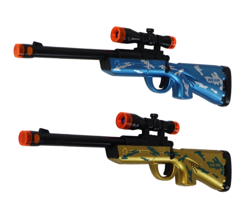 Small Rifles Pistols Sound Lights Movable Barrel Blue Gold