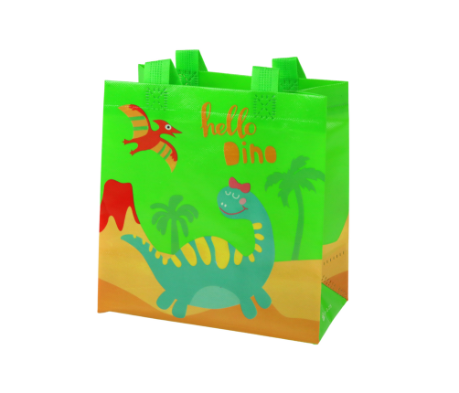 Dinosaur Gift Bag Green 23cm x 21.5cm x 11cm