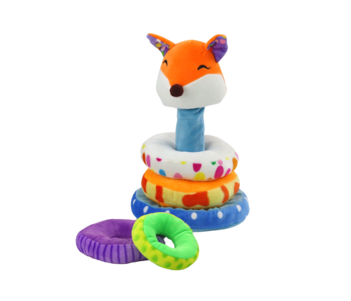 Plush Pyramid Fox Educational Mascot Colorful 27 cm