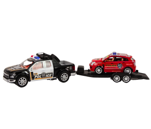 Police Set Car Pickup Off-Road Tow Truck Trailer Police