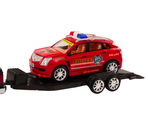 Police Set Car Pickup Off-Road Tow Truck Trailer Police