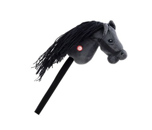 Plush Horse Head On A Stick Hobby Horse Long-haired Horse Black sounds