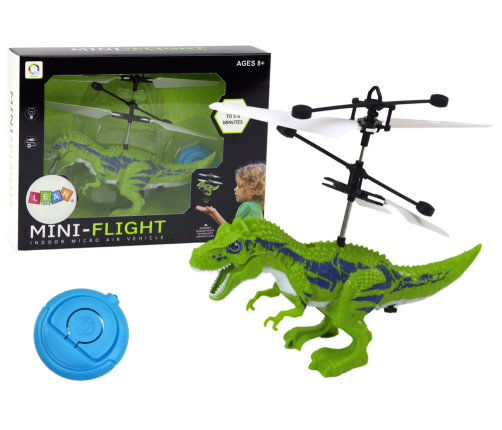 Flying Dinosaur Hand Controlled Helicopter Green