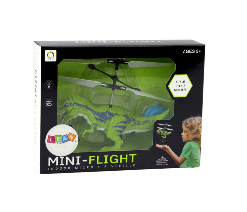 Flying Dinosaur Hand Controlled Helicopter Green