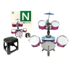 Drums Set with Keyboard Microphone Chair 4 Drums