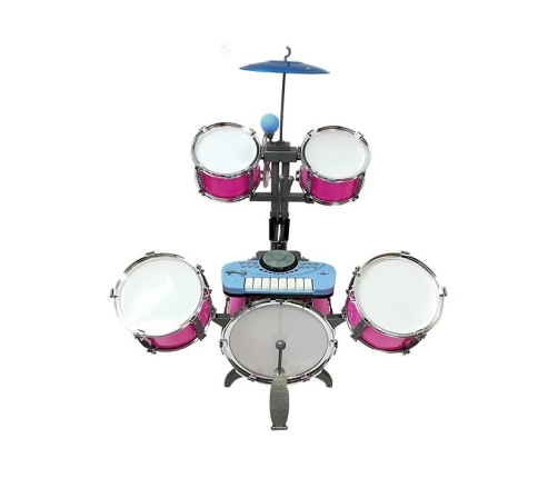 Drums Set with Keyboard Microphone Chair 4 Drums