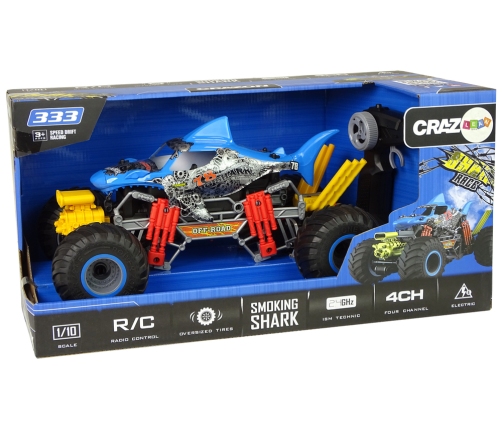 Remote Controlled Shark Terrain Car 1:10 2.4G Blue 15 km/h Steam