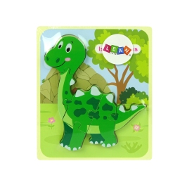 Wooden Isanosaurus Green Dinosaur Puzzle