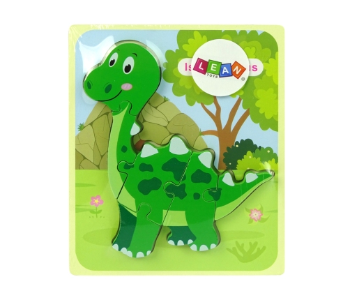 Wooden Isanosaurus Green Dinosaur Puzzle