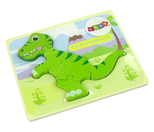 Wooden Isanosaurus Green Dinosaur Puzzle