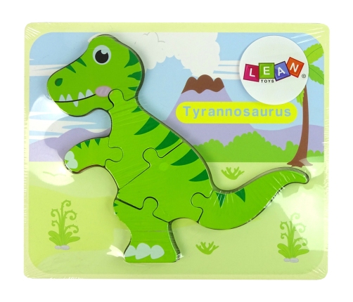 Wooden Isanosaurus Green Dinosaur Puzzle