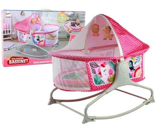 Multifunctional Bed Rocker 2in1 Children's Mat Sounds Vibrations Pink