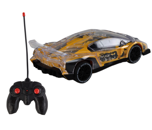 Yellow Remote Controlled RC Sports Car 1:16 Scale Lights