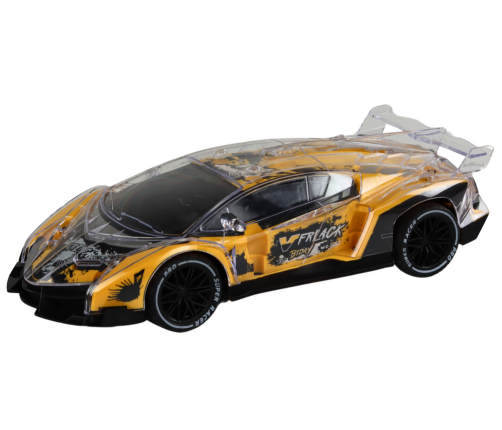 Yellow Remote Controlled RC Sports Car 1:16 Scale Lights