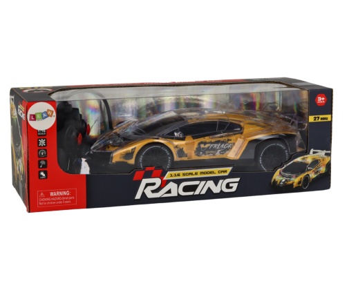 Yellow Remote Controlled RC Sports Car 1:16 Scale Lights