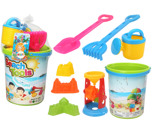 Sand Toy Set, Bucket, Grinder, Watering Can, Colorful Molds