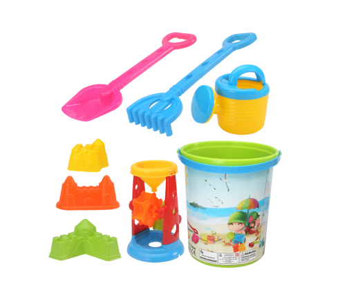 Sand Toy Set, Bucket, Grinder, Watering Can, Colorful Molds