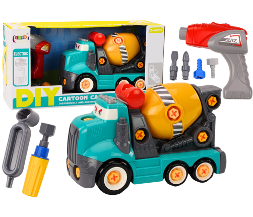 Cartoon Concrete Mixer Truck DIY Turning Turquoise