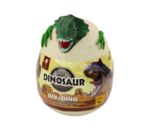 Egg with dinosaurs for painting DIY paint brushes green