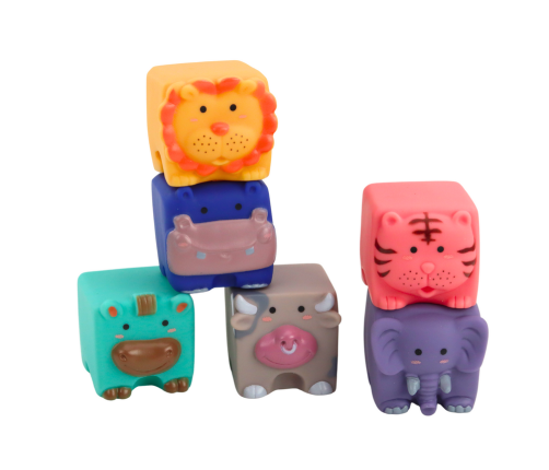 Soft Educational Blocks Animals Numbers Letters Colorful 12 Pcs