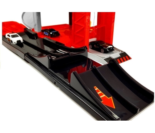 Car Track with Elevator and Heliport metal cars