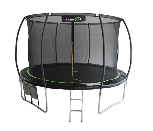 LEAN Sport Max 12ft Trampoline Black-Green