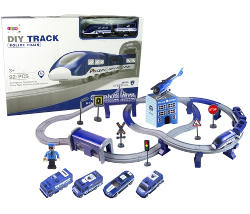 Police Town Train Set Blue 203 km/h