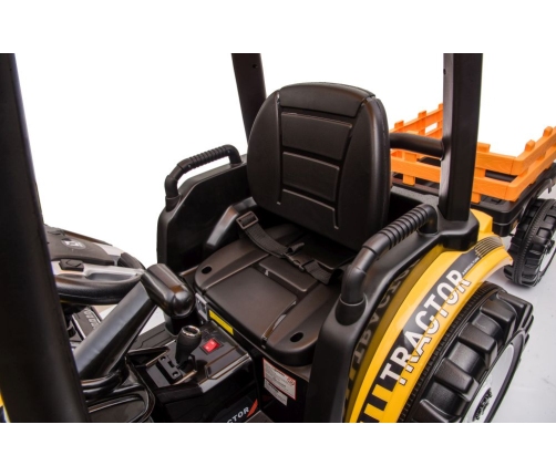 Battery-operated tractor with trailer Hercules Yellow 24V