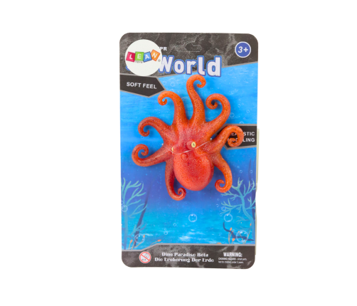 Orange Sea World Rubber Octopus Figurine