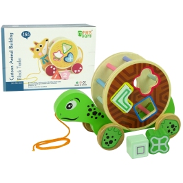 Turtle On Wheels Wooden Block Sorter