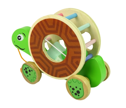 Turtle On Wheels Wooden Block Sorter