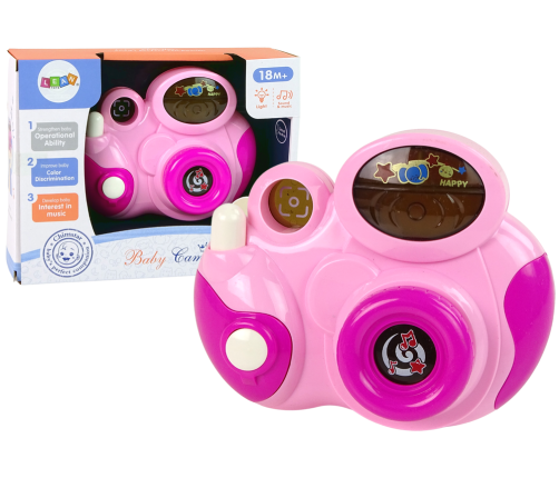 Interactive Photo Camera For your baby Melodies of light and sounds COLOUR PINK