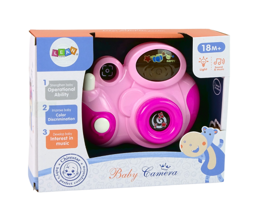 Interactive Photo Camera For your baby Melodies of light and sounds COLOUR PINK