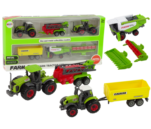 Farming machinery set Farming vehicles 6 pieces Tractor Combine + Machines