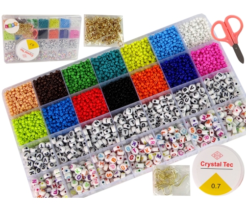 Jewellery Making Bead Set Letters 14 Colours