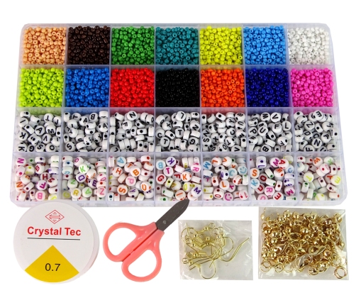 Jewellery Making Bead Set Letters 14 Colours