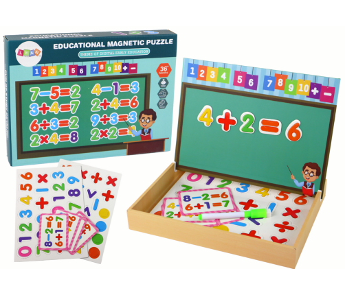 A set of educational magnetic puzzles with numbers