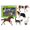 Rural Animals Figure Set 5 Pieces Horse Cow Cat Goose Dog