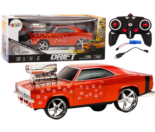 Remote Control Car 1:18 Drift 360 Lights Sounds Red