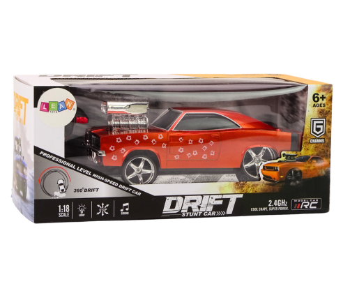 Remote Control Car 1:18 Drift 360 Lights Sounds Red