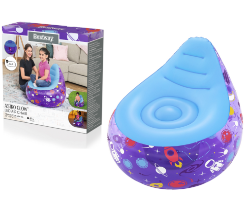 Kosmos LED Inflatable Chair 72 x 72 x 64 Bestway 75122 Purple