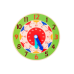 Wooden Clock Educational Hours Minutes Seconds Green