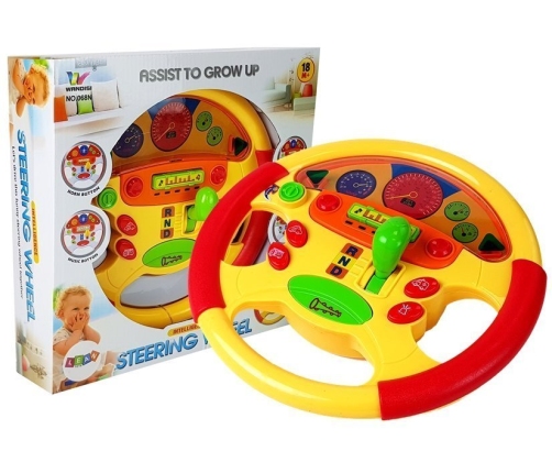 Educational steering wheel for a baby. Sound and Light Effects