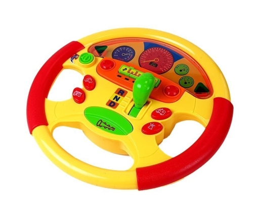 Educational steering wheel for a baby. Sound and Light Effects