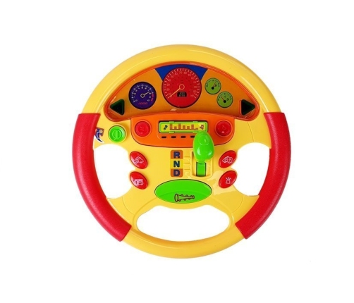 Educational steering wheel for a baby. Sound and Light Effects